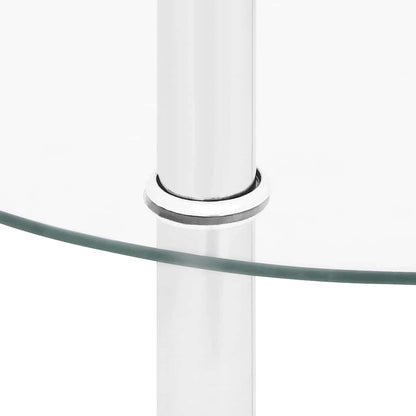 322787 vidaXL 2-Tier Side Table Transparent 38 cm Tempered Glass