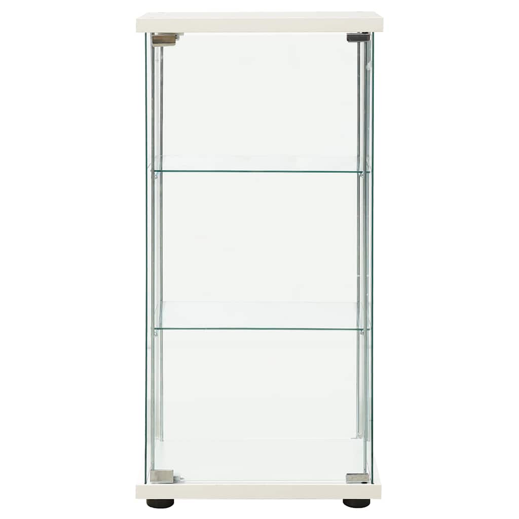 vidaXL Storage Cabinet | White and transparent | Tempered glass, Engineered wood
