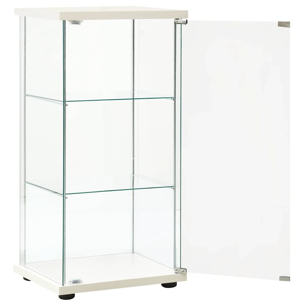 vidaXL Storage Cabinet | White and transparent | Tempered glass, Engineered wood