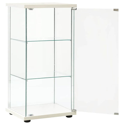 vidaXL Storage Cabinet | White and transparent | Tempered glass, Engineered wood
