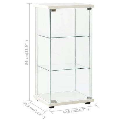 vidaXL Storage Cabinet | White and transparent | Tempered glass, Engineered wood