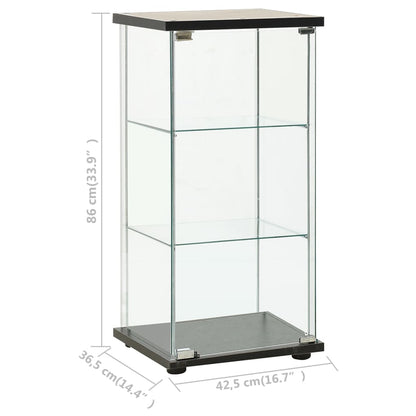 vidaXL Storage Cabinet Tempered Glass Black