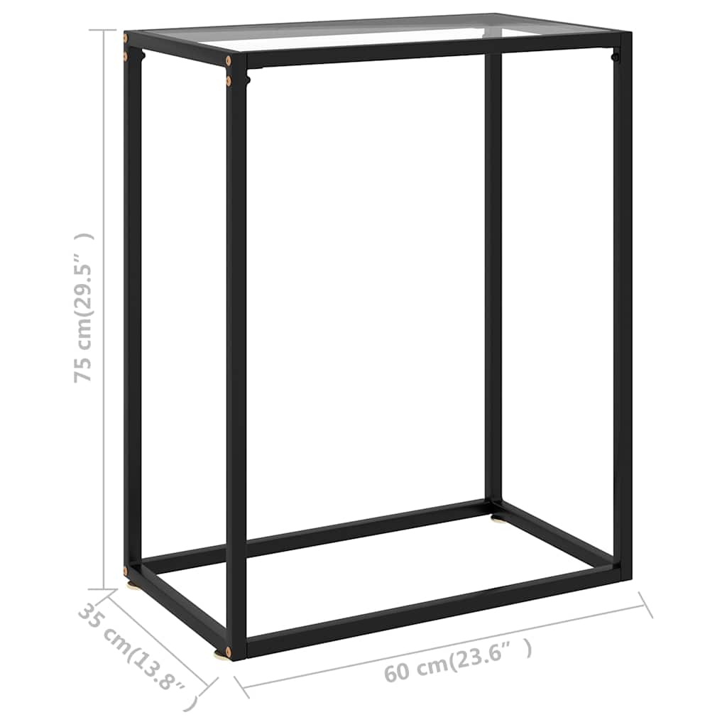 322803 vidaXL Console Table Transparent 60x35x75 cm Tempered Glass