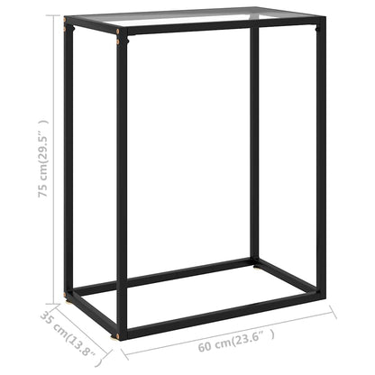 322803 vidaXL Console Table Transparent 60x35x75 cm Tempered Glass