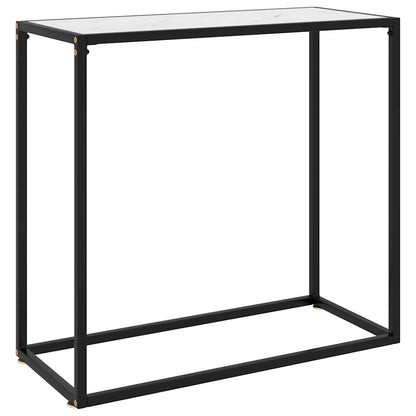 322809 vidaXL Console Table White 80x35x75 cm Tempered Glass