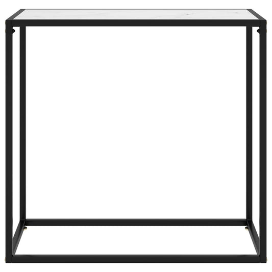 vidaXL Console Table White 80x35x75 cm Tempered Glass