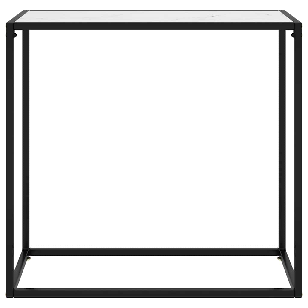322809 vidaXL Console Table White 80x35x75 cm Tempered Glass
