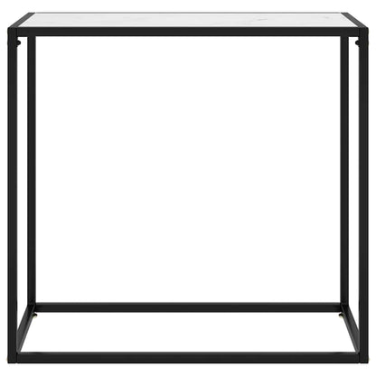 322809 vidaXL Console Table White 80x35x75 cm Tempered Glass