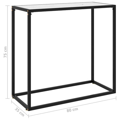 322809 vidaXL Console Table White 80x35x75 cm Tempered Glass