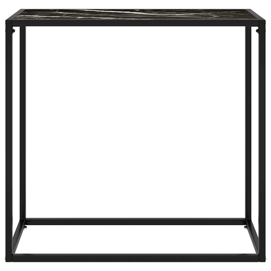 322810 vidaXL Console Table Black 80x35x75 cm Tempered Glass