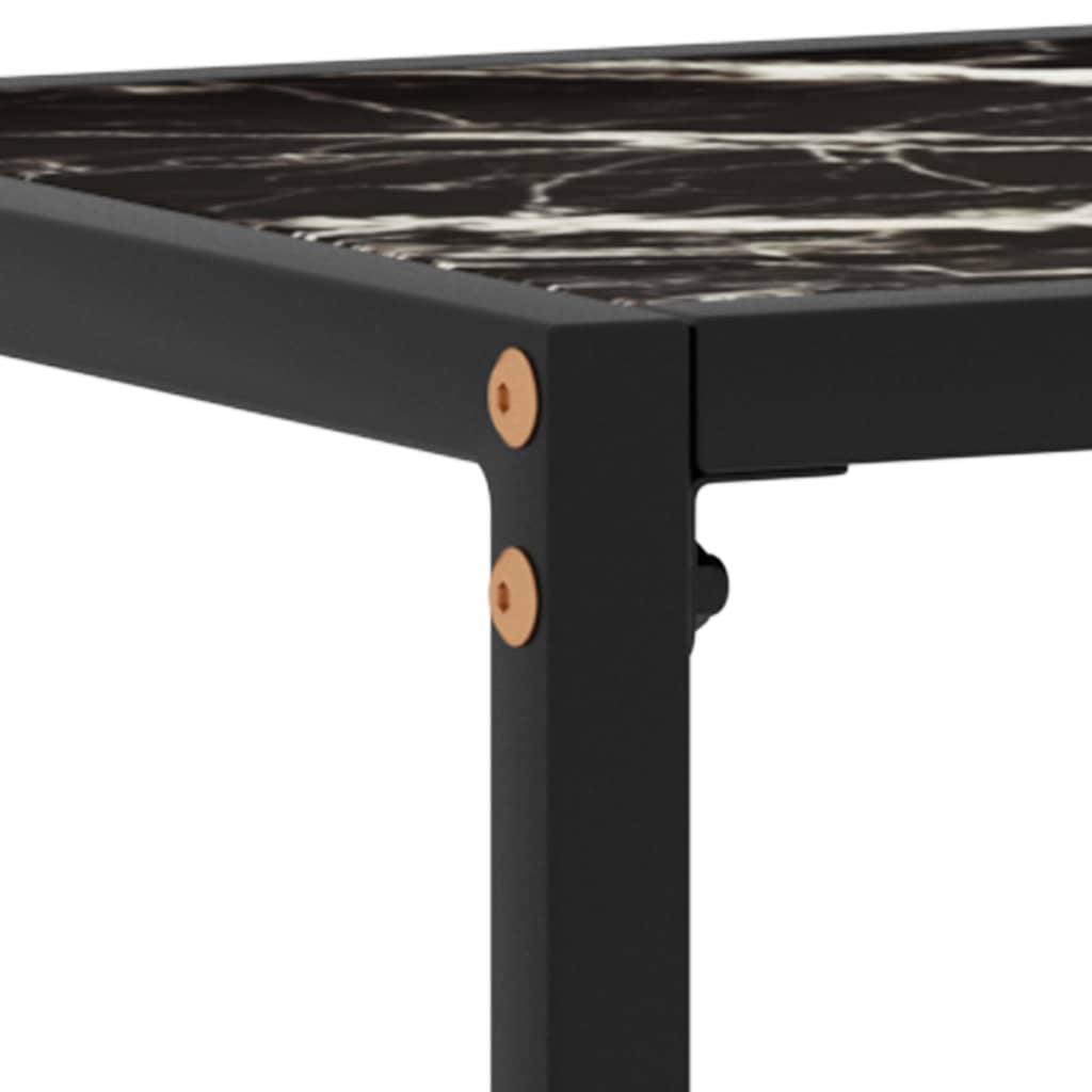 vidaXL Console Table Black 80x35x75 cm Tempered Glass