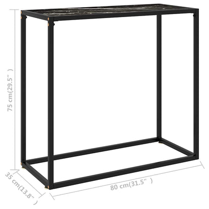 322810 vidaXL Console Table Black 80x35x75 cm Tempered Glass