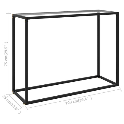 322811 vidaXL Console Table Transparent 100x35x75 cm Tempered Glass