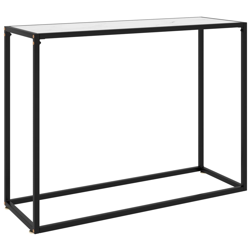 322813 vidaXL Console Table White 100x35x75 cm Tempered Glass