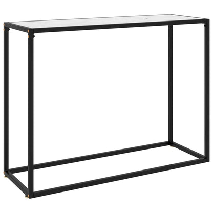 322813 vidaXL Console Table White 100x35x75 cm Tempered Glass
