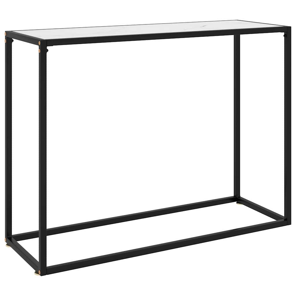 322813 vidaXL Console Table White 100x35x75 cm Tempered Glass