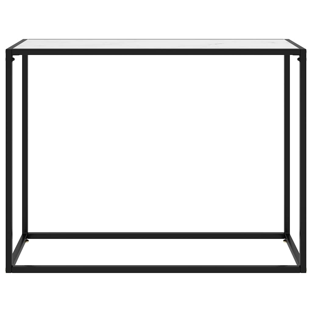 322813 vidaXL Console Table White 100x35x75 cm Tempered Glass