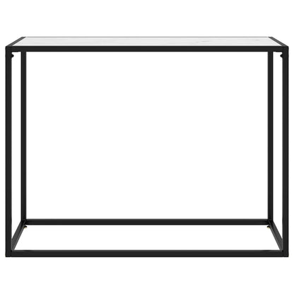 322813 vidaXL Console Table White 100x35x75 cm Tempered Glass