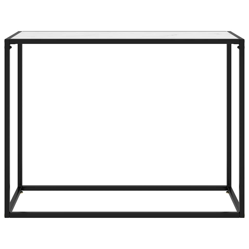 322813 vidaXL Console Table White 100x35x75 cm Tempered Glass