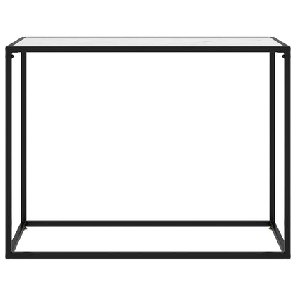 322813 vidaXL Console Table White 100x35x75 cm Tempered Glass