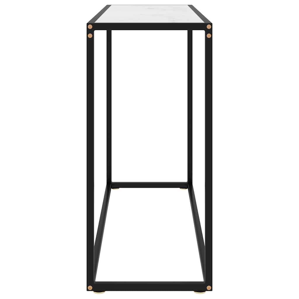 322813 vidaXL Console Table White 100x35x75 cm Tempered Glass