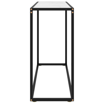 322813 vidaXL Console Table White 100x35x75 cm Tempered Glass