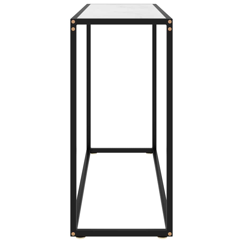 322813 vidaXL Console Table White 100x35x75 cm Tempered Glass