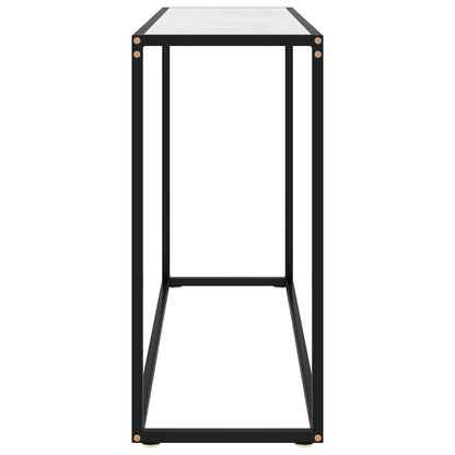 322813 vidaXL Console Table White 100x35x75 cm Tempered Glass