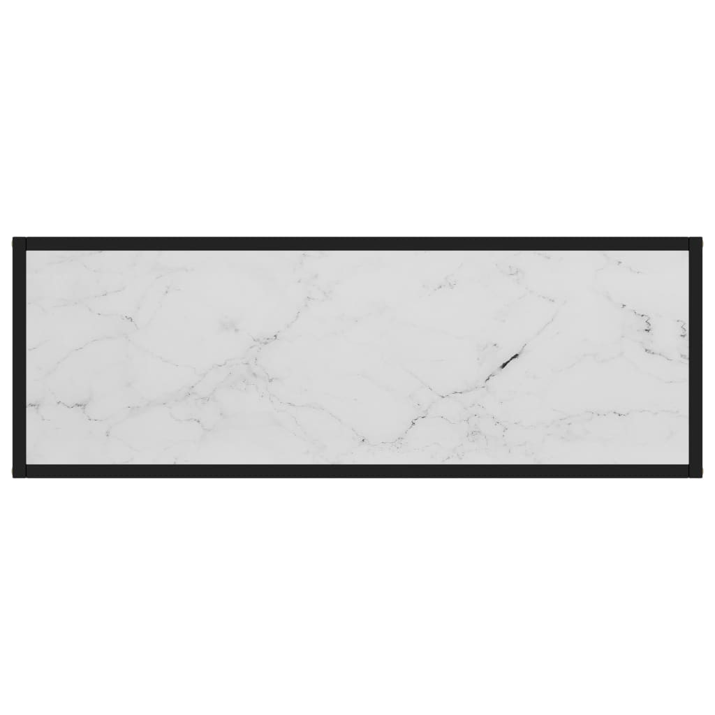 322813 vidaXL Console Table White 100x35x75 cm Tempered Glass