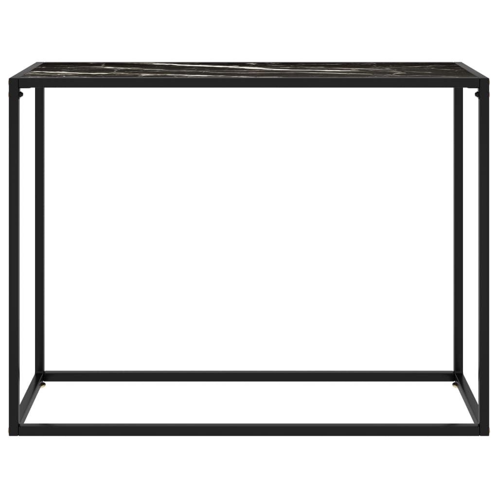 vidaXL Console Table Black 100x35x75 cm Tempered Glass