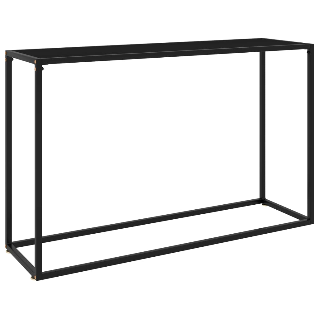vidaXL Console Table | Black | Tempered glass, powder-coated steel | Medium