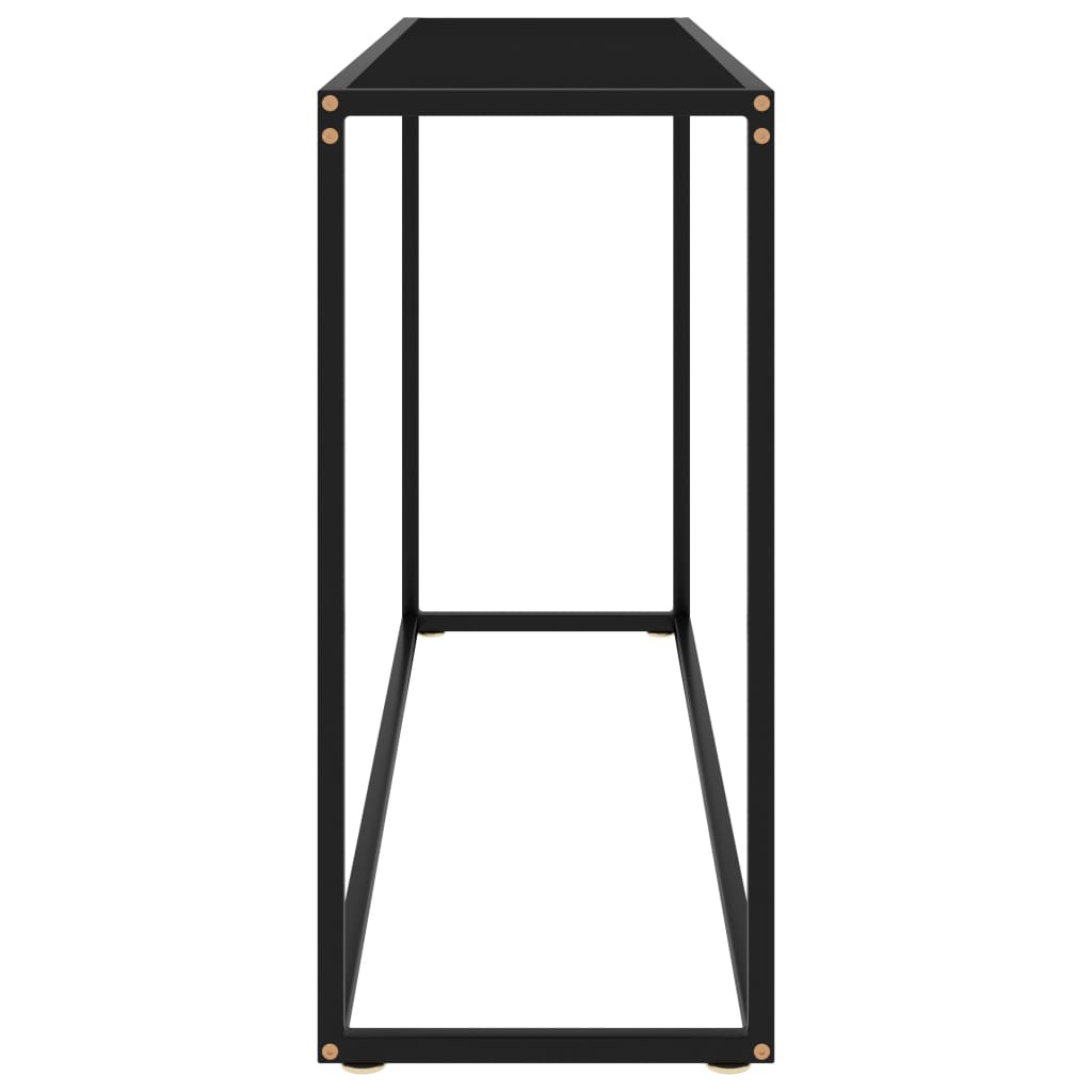 vidaXL Console Table | Black | Tempered glass, powder-coated steel | Medium
