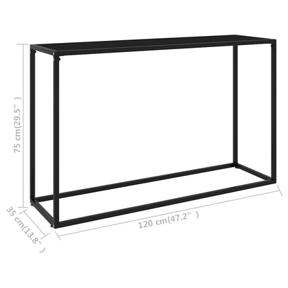 322816 vidaXL Console Table Black 120x35x75 cm Tempered Glass