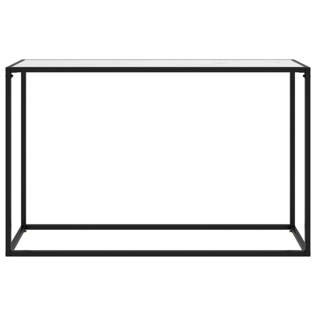 322817 vidaXL Console Table White 120x35x75 cm Tempered Glass