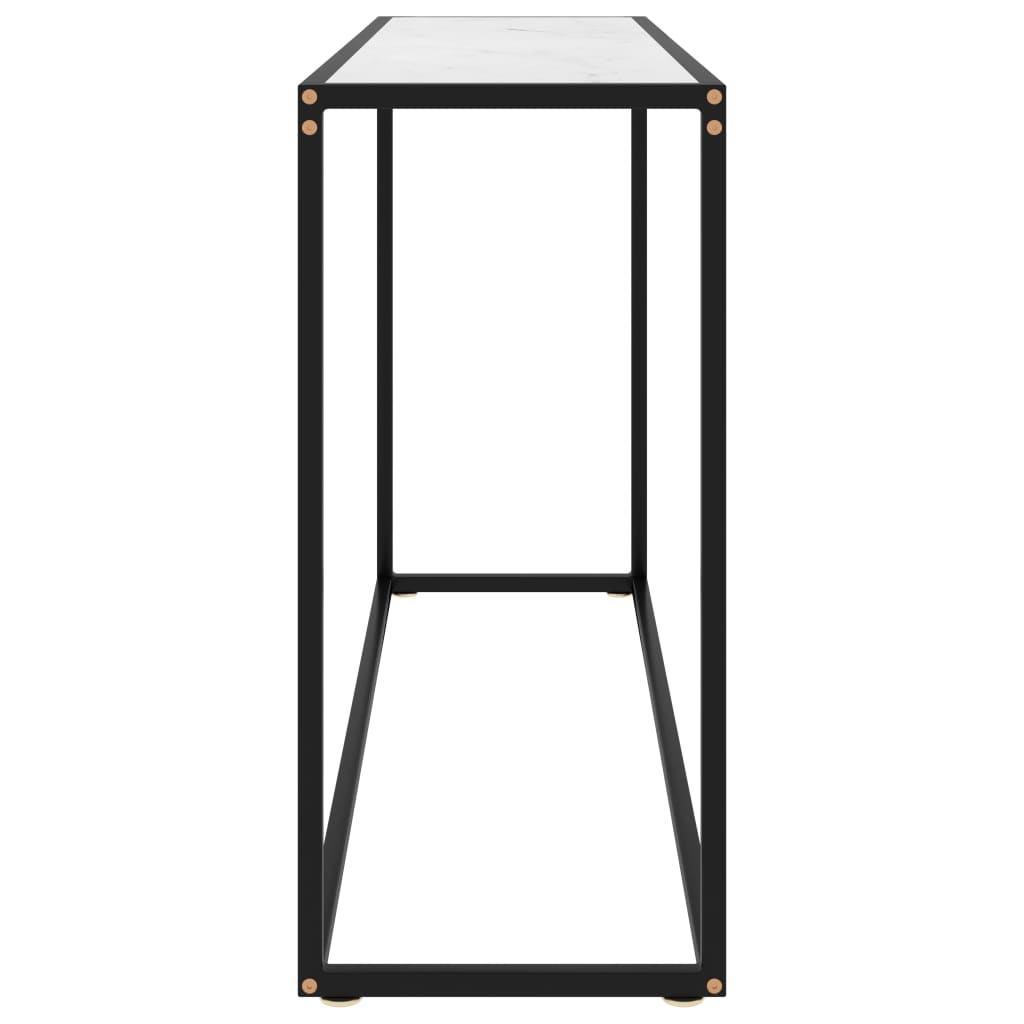 322817 vidaXL Console Table White 120x35x75 cm Tempered Glass