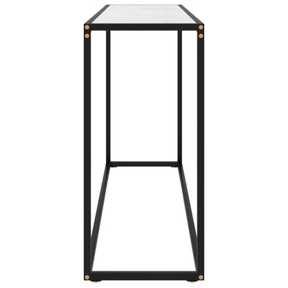 322817 vidaXL Console Table White 120x35x75 cm Tempered Glass