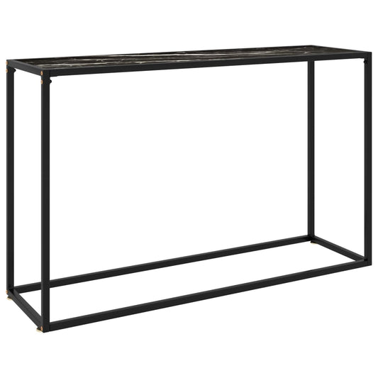 vidaXL Console Table Black 120x35x75 cm Tempered Glass