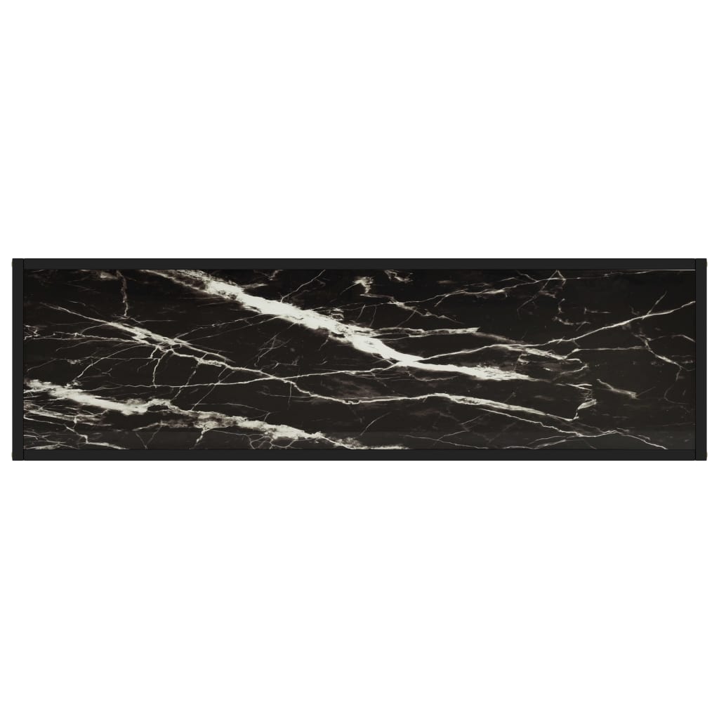 vidaXL Console Table Black 120x35x75 cm Tempered Glass