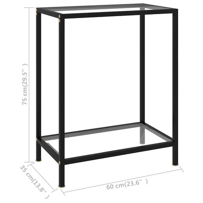 322827 vidaXL Console Table Transparent 60x35x75 cm Tempered Glass