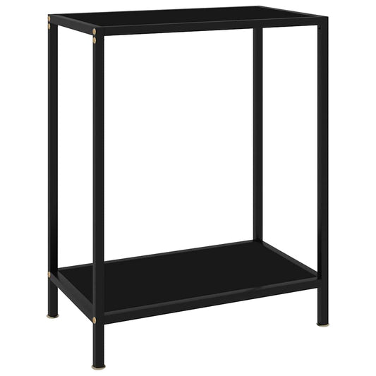 322828 vidaXL Console Table Black 60x35x75 cm Tempered Glass
