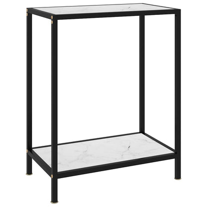 322829 vidaXL Console Table White 60x35x75 cm Tempered Glass
