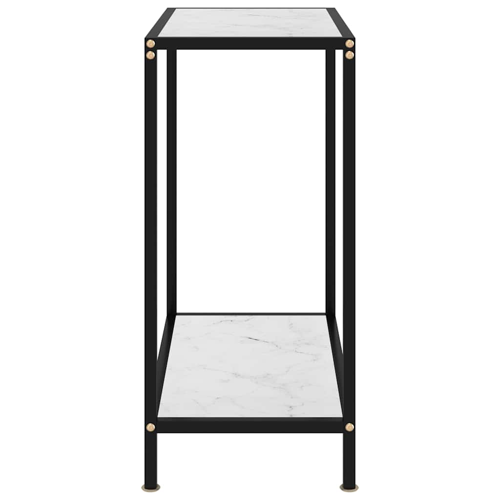 322829 vidaXL Console Table White 60x35x75 cm Tempered Glass
