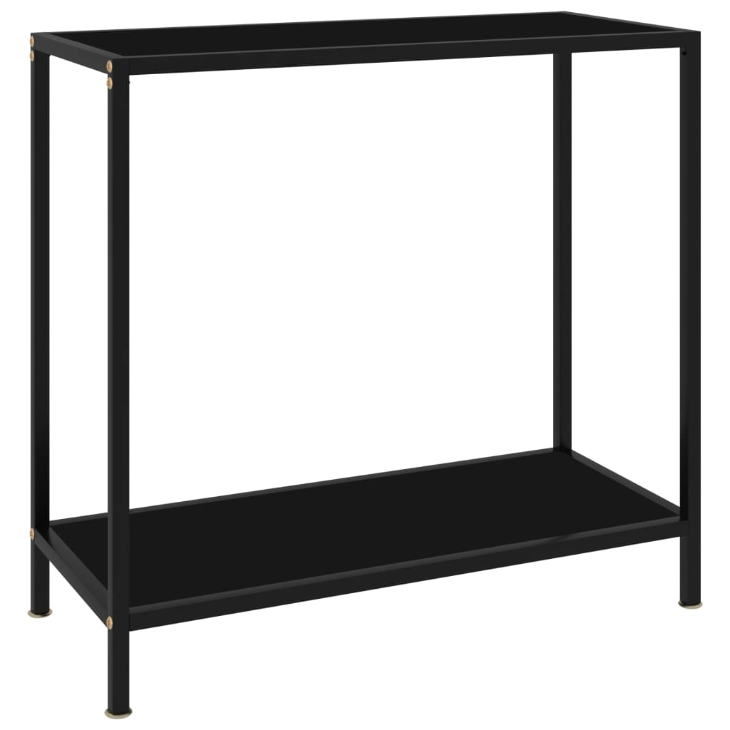 vidaXL Console Table | Black | Tempered Glass & Powder-Coated Steel | Medium