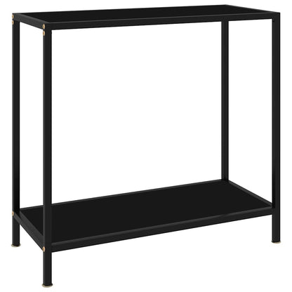 322832 vidaXL Console Table Black 80x35x75 cm Tempered Glass