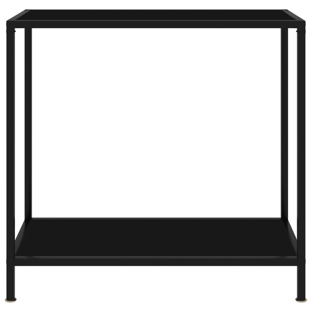 vidaXL Console Table | Black | Tempered Glass & Powder-Coated Steel | Medium