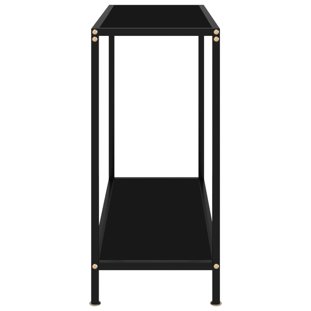 vidaXL Console Table | Black | Tempered Glass & Powder-Coated Steel | Medium