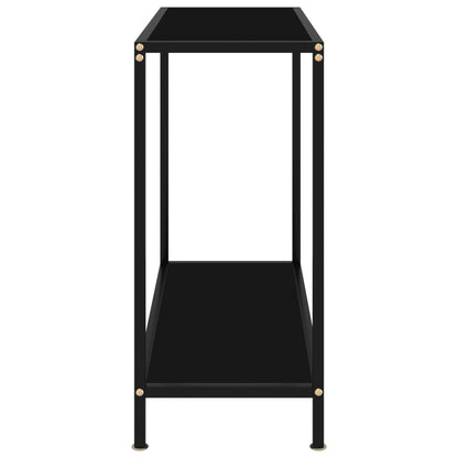 vidaXL Console Table | Black | Tempered Glass & Powder-Coated Steel | Medium