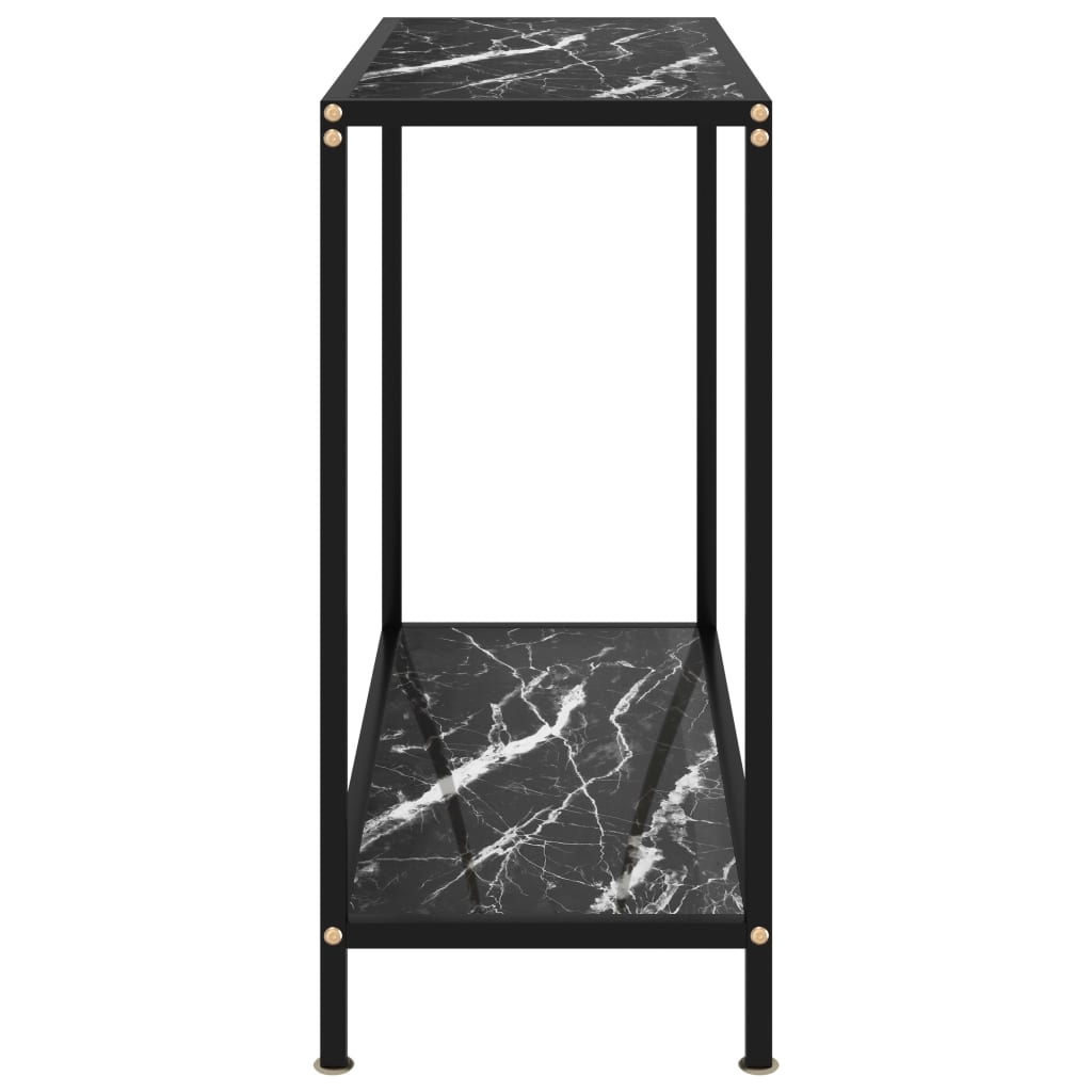 vidaXL Console Table Black 80x35x75 cm Tempered Glass