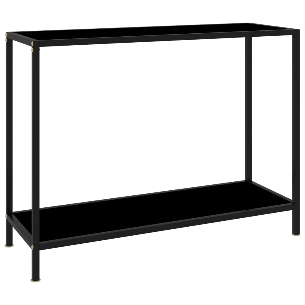 vidaXL Console Table | Black | Tempered Glass, Powder-Coated Steel