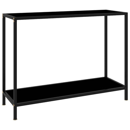 322836 vidaXL Console Table Black 100x35x75 cm Tempered Glass